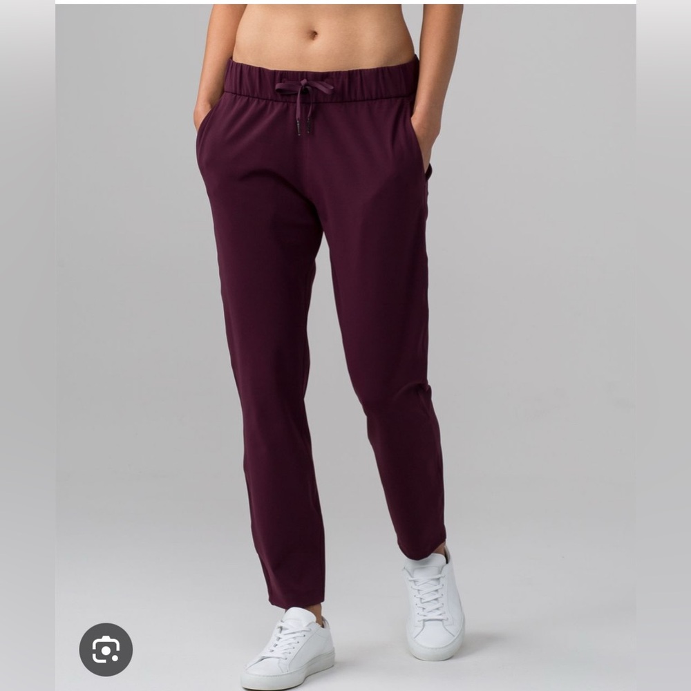 Lululemon Black Cherry On The Fly pants